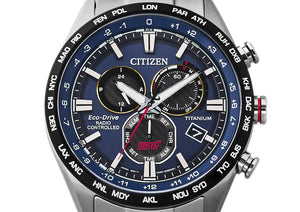 Citizen Eco-Drive X Subaru STi 2025 Sports Chronograph Titanium Limited Edition STSG24100010 Watchoutz.com, best deal, best online watch shop, rare watch, Japanese Watch, Motorsport watch, Subaru Blue