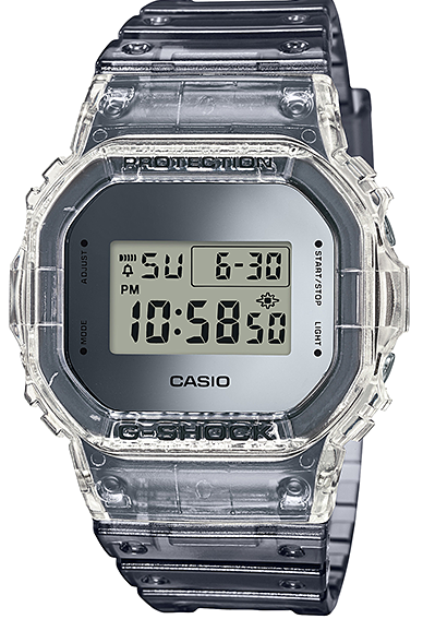 Casio G-Shock 5600 Series Translucent Metallic Grey DW5600SK-1 DW-5600SK-1 DW5600 Watchoutz.com