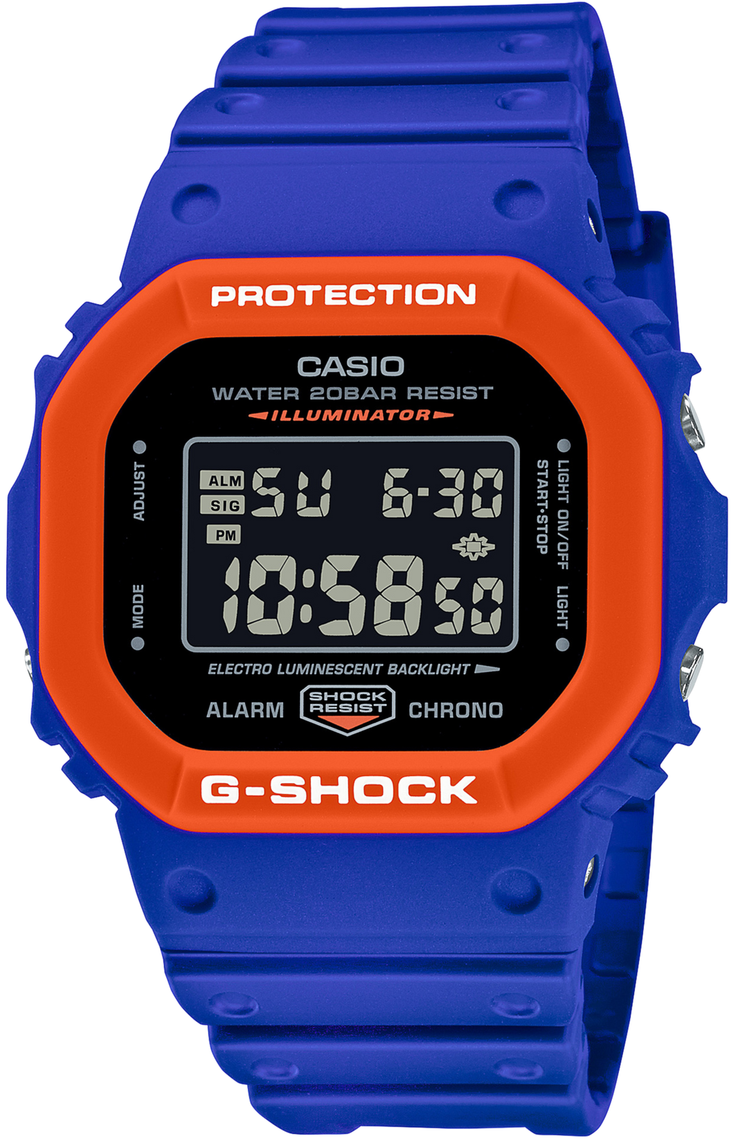 Casio G-Shock 5600 Series Spirited Colors Blue & Orange DW5610SC-2 DW-5610SC-2 DW5610 DW5600 www.watchoutz.com 