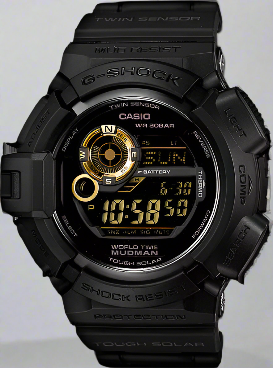 Casio G-Shock Master of G Mudman Tough Solar Black Gold G9300GB-1 G-9300GB-1 www.watchoutz.com