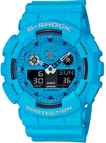 Casio G-Shock GA-100 Series Rock Sounds Analog-Digital GA-100RS-2A GA100RS-2A www.watchoutz.com