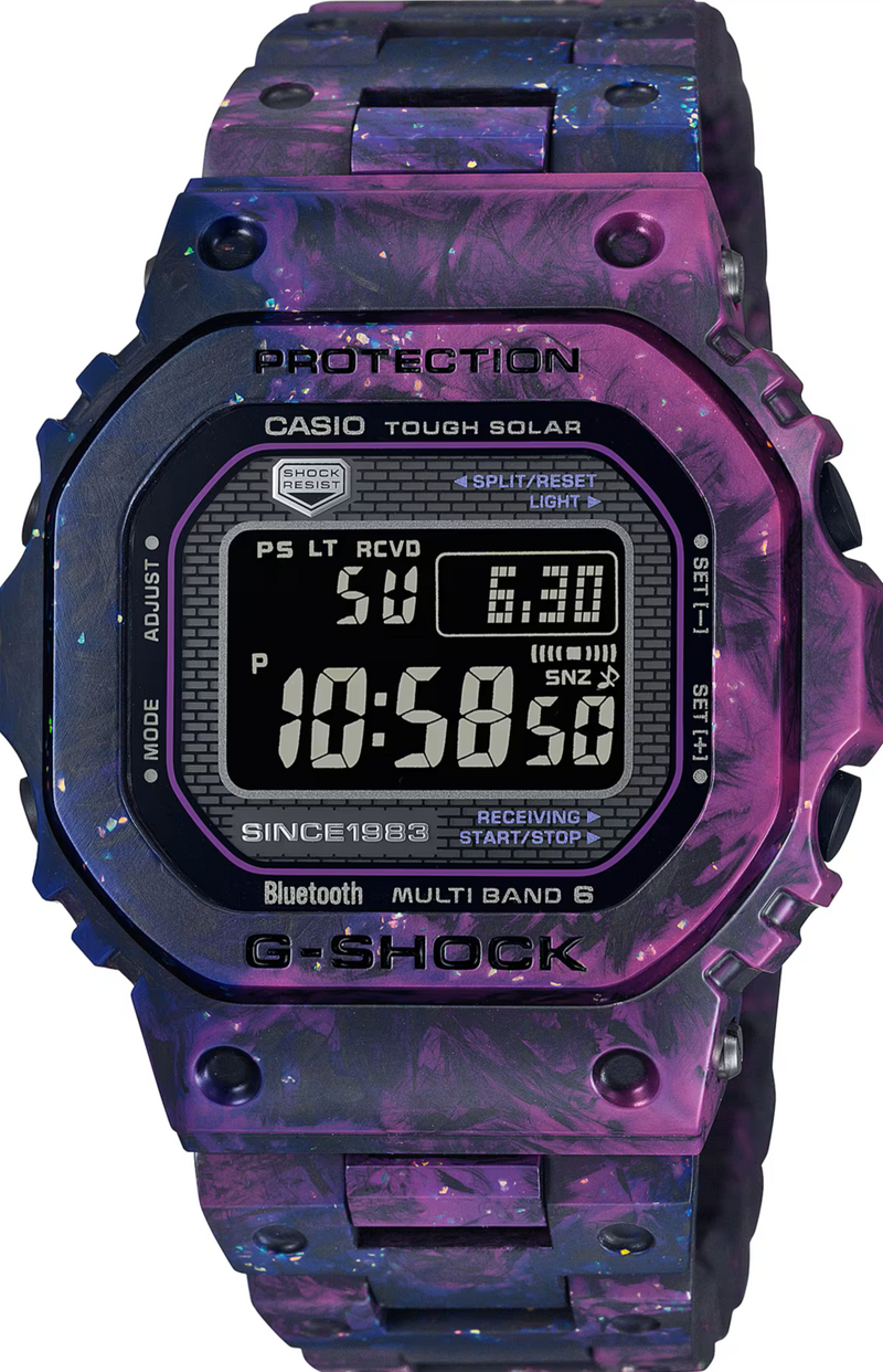 Casio G-Shock 40th Anniversary Carbon Edition Square Face Forged Carbon  Blue x Purple GCW-B5000UN-6