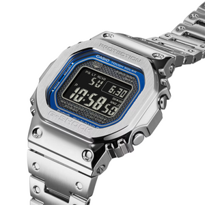 Casio G-Shock Full Metal Square Face Silver Vibrant Blue Dial Face GMW-B5000D-2 www.watchoutz.com