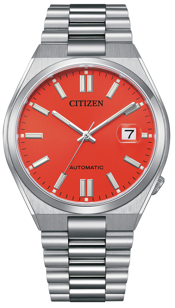 Citizen X Pantone Tsuyosa Mechanical Automatic Date Display Blazing Red Dial NJ0158-89W. Available at Watchoutz.com, Hong Kong's top online watch retailer with a physical shop. Enjoy fast, secure international shipping and shop for genuine Japanese watches with over 13 years of exceptional service and reputation. Visit Watch Outz International for your next horology treasure hunt.