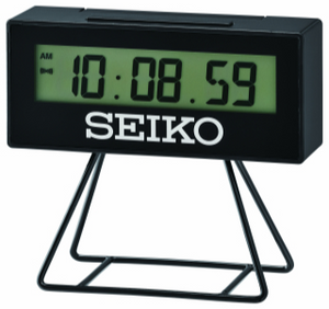 Seiko Marathon Sports Digital LCD Display Alarm Clock Limited Edition Black Small QHL092K Watchoutz.com