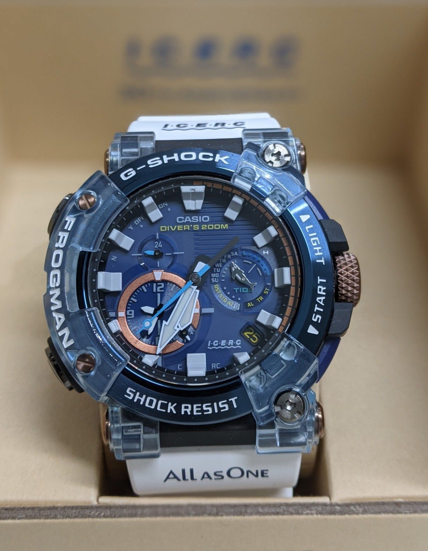 Casio G-Shock X I.C.E.R.C. 30th Anniversary Love The Sea and The Earth  Analog Frogman Diver GWF-A1000K-2AJR