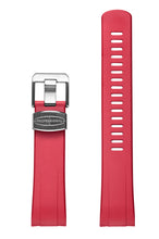 Crafter Blue 22mm Curved End Rubber Strap CB08 Red with Stainless Steel Hardware (For Seiko New Turtle) www.watchoutz.com