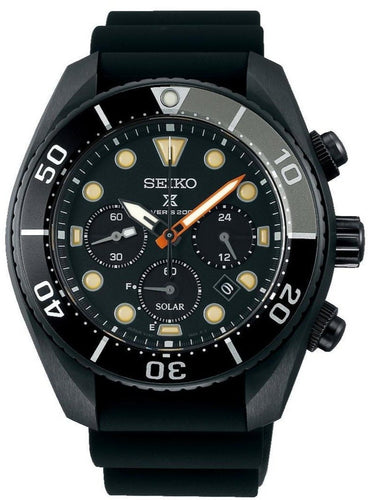 SEIKO PROSPEX SOLAR CHRONOGRAPH SCUBA DIVER BLACK SERIES LIMITED EDITION SBDL065 SSC761J1 www.watchoutz.com