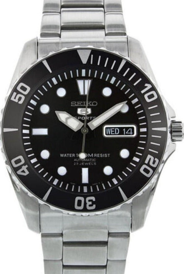 Seiko 5 Automatic Diver's 100M Sea Urchin Black Dial – WATCH OUTZ