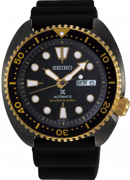 Seiko Prospex Automatic 200M Diver Black-Gold JDM Turtle SRPD46 – WATCH OUTZ